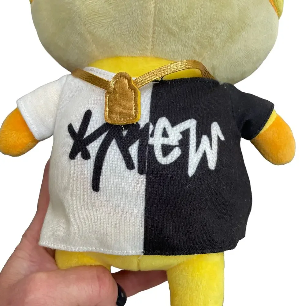 Krew District Gold Teddy Plush Yellow Stuffed Toy Crown with Shirt & Necklace